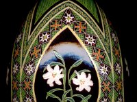 Easter Lilies Ukrainian Easter Egg Pysanky By So Jeo : pysanky pysanka ukrainian easter egg flower florals lily lilies ukraine sojeo batik art